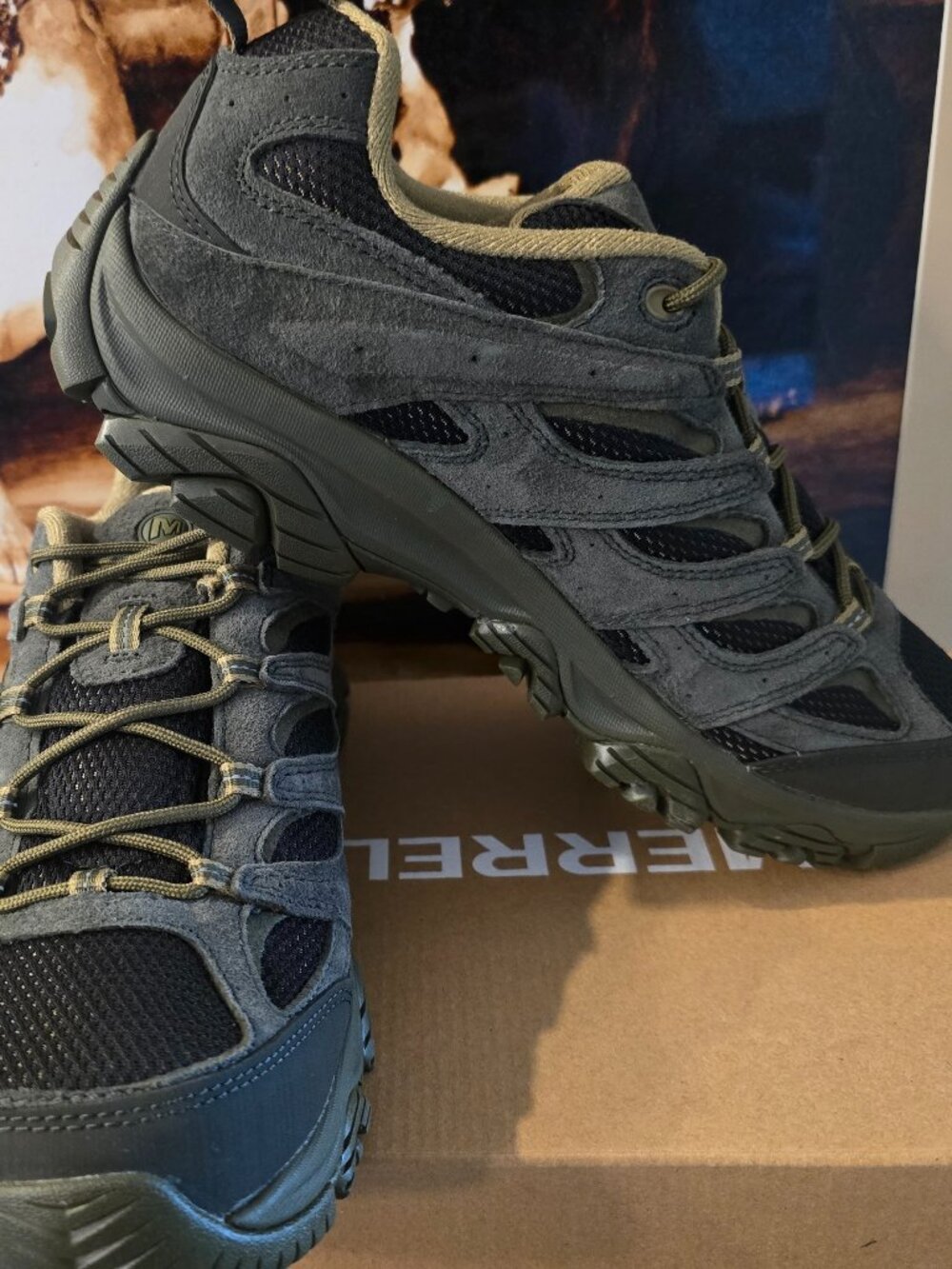 Merrell Men Moab 3 Shoes Beluga Waterproof Hiking Shoe Boots Mens Sz 10 US NEW